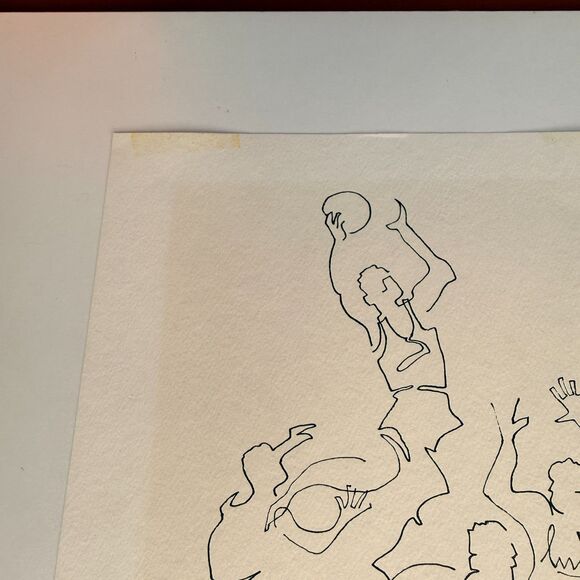 Basketball Line Art Lithograph by Tom Andrew Numbered Unframed Picasso Inspired - Picture 4 of 8